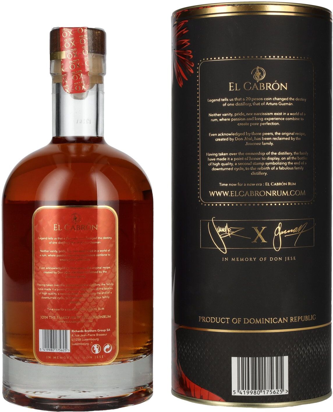 El Cabrón XO Extra Old Spiced Rum 43% Vol. 0,7l in Geschenkbox