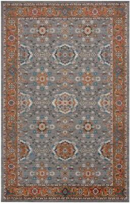 NAVATEXTURA Cosmopolitan Traditional Orange Wool/Tencel Area Rug