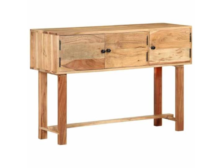 HGFDVCMR Sideboard Massivholz Akazie Kommode mit 3 Türen 115x35x75 cm Stylischer Konsolentisch für Wohnzimmer und Flur, bietet viel Stauraum hinter drei Türen für Bücher und Dokumente.