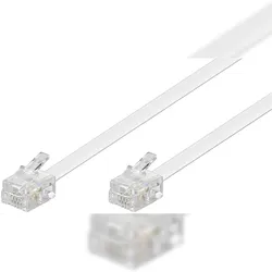 Goobay 93065 Modularanschlusskabel, 15 m, Weiß - RJ11/RJ14-Stecker (6P4C) > RJ11/RJ14-Stecker (6P4C)