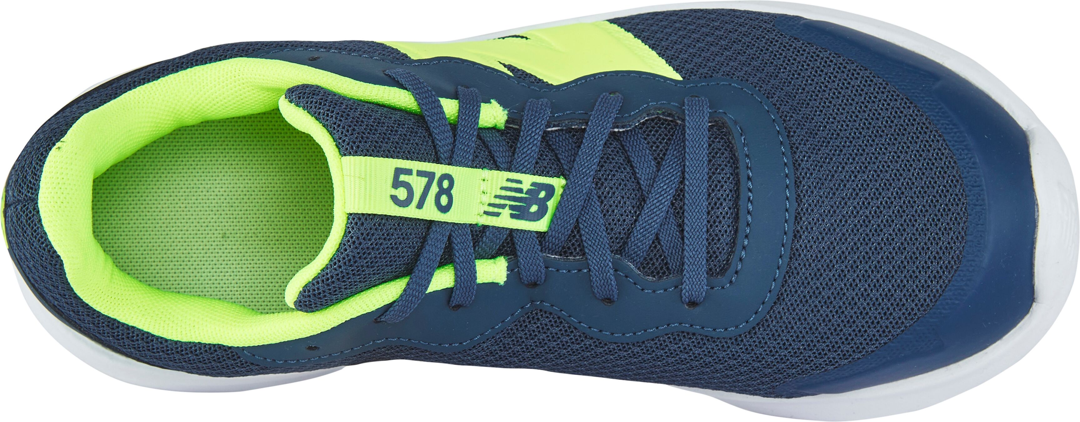Laufschuh NEW BALANCE "578", Jungen, Gr. 38, blau (vintage indigo, bleached lime glo), Synthetik, Textil, Schuhe Laufschuh, für Kinder & Jugendliche vintage indigo, bleached lime glo 38