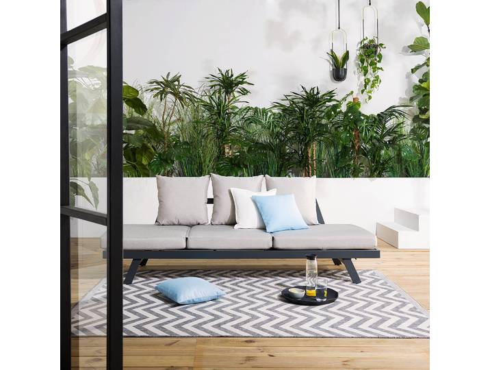 In-/Outdoorteppich Palma Grau/Grau Webstoff 160 x 230cm