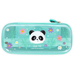 Legami Federmäppchen WonderWow Panda, PCR0005, Schlamperetui, aus Kunststoff, türkis transparent