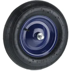 Relaxdays Schubkarrenrad Luft 4.80 4.00-8 + Achse Dunkelblau,Schwarz