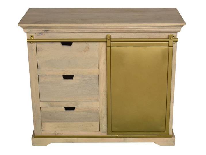 WOLF MÖBEL Sideboard (100x40x85), KEYWEST Kommode mit 3 Schubladen/ Schiebetüre