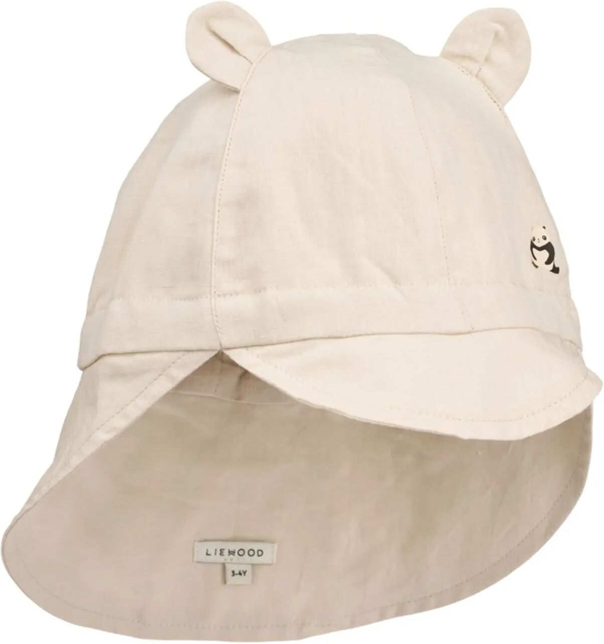 Liewood Casquette Gorm Panda Lin et Coton Bio Ecru 0/3 mois