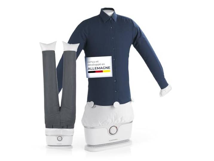 CLEANmaxx Appareil de repassage automatique de chemises pour sécher et défroisser les chemises et les chemisiers Accessoire pour pantalons est inclusif Innovante et douce aux vêtements