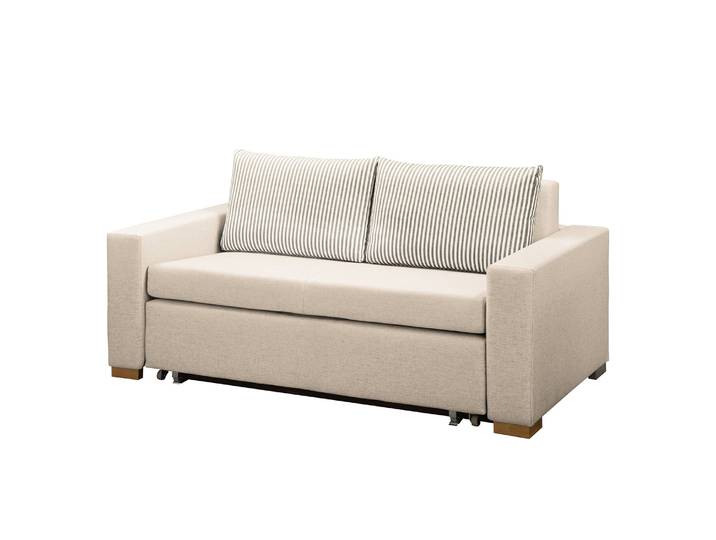 Schlafsofa Basic Beige/Kaschmir Webstoff Sari / Webstoff Habren 173cm mit Schlaffunktion Skandi