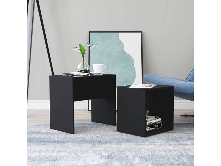 Vidaxl - Ensemble De Table Basse Noir 48x30x45 Cm Bois D'Ingénierie