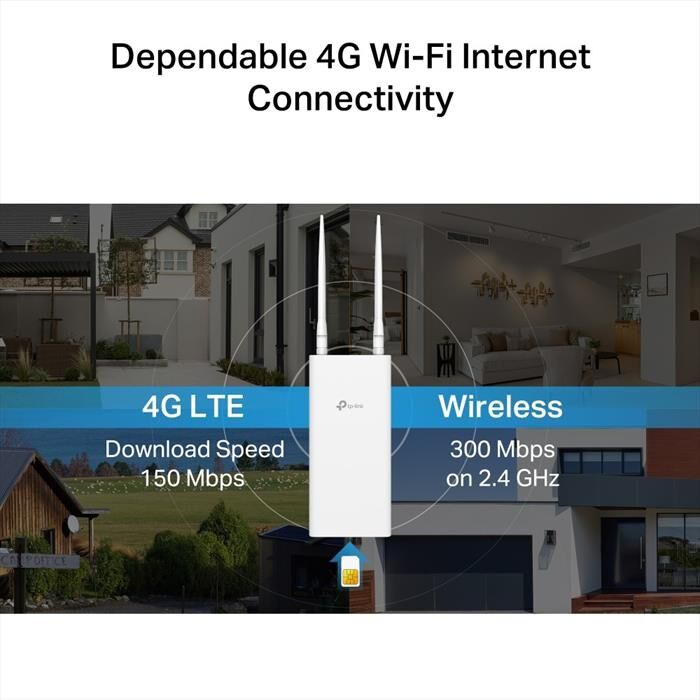 TP-Link 300mbps Wireless N 4g Lte Outdoor Router89-bianco