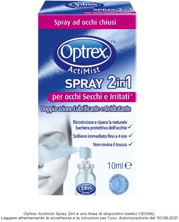 RECKITT BENCKISER H.(IT.) SpA Optrex Actimist - Spray 2 in 1 Occhi Secchi e Irritati Doppia Azione Lubrificante e Idratante 10ml