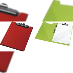 Klemmmappe A5 PVC-Folie leinengeprägt rot