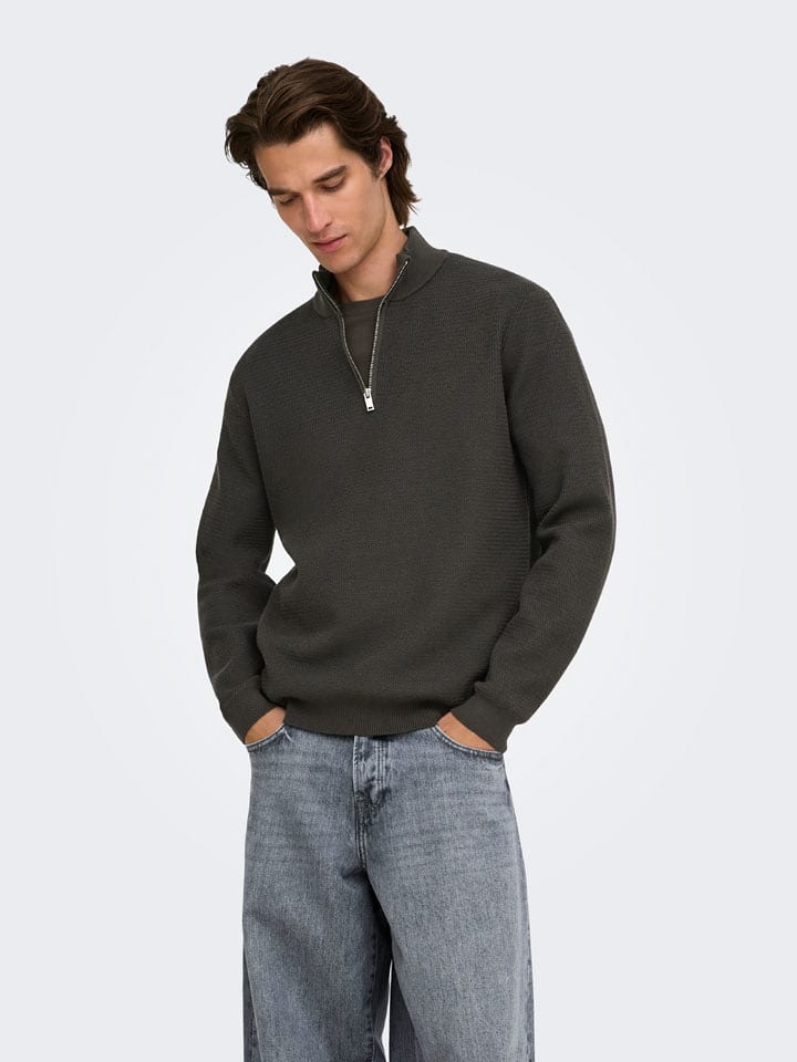 ONLY & SONS Pullover "Carter" in Grau - S