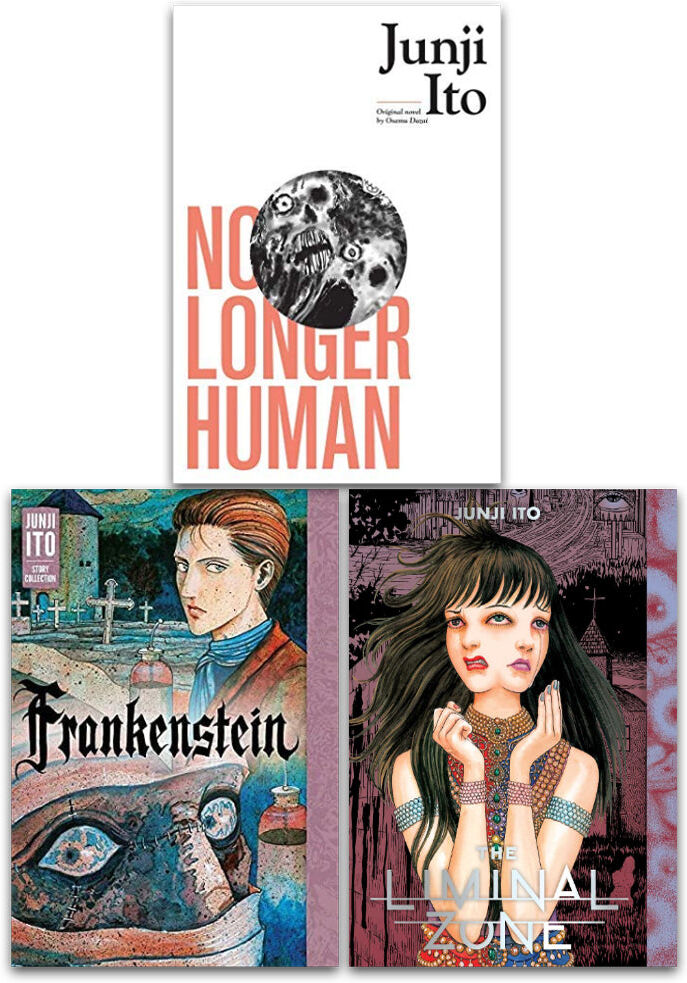 Viz Media Junji Ito 3 Books Collection Set (No Longer Human, The Liminal Zone, Frankenstein)
