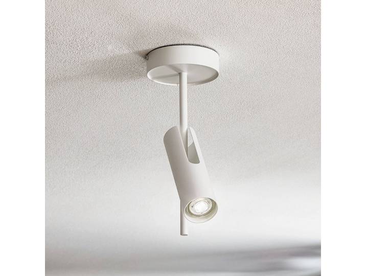 Deckenspot Leda 1, einflammig, weiß SIGMA, dimmbar, weiß / opal, für Wohn- / Esszimmer, Metall, Modern