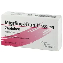MIGRÄNE KRANIT 500 mg Zäpfchen 10 St