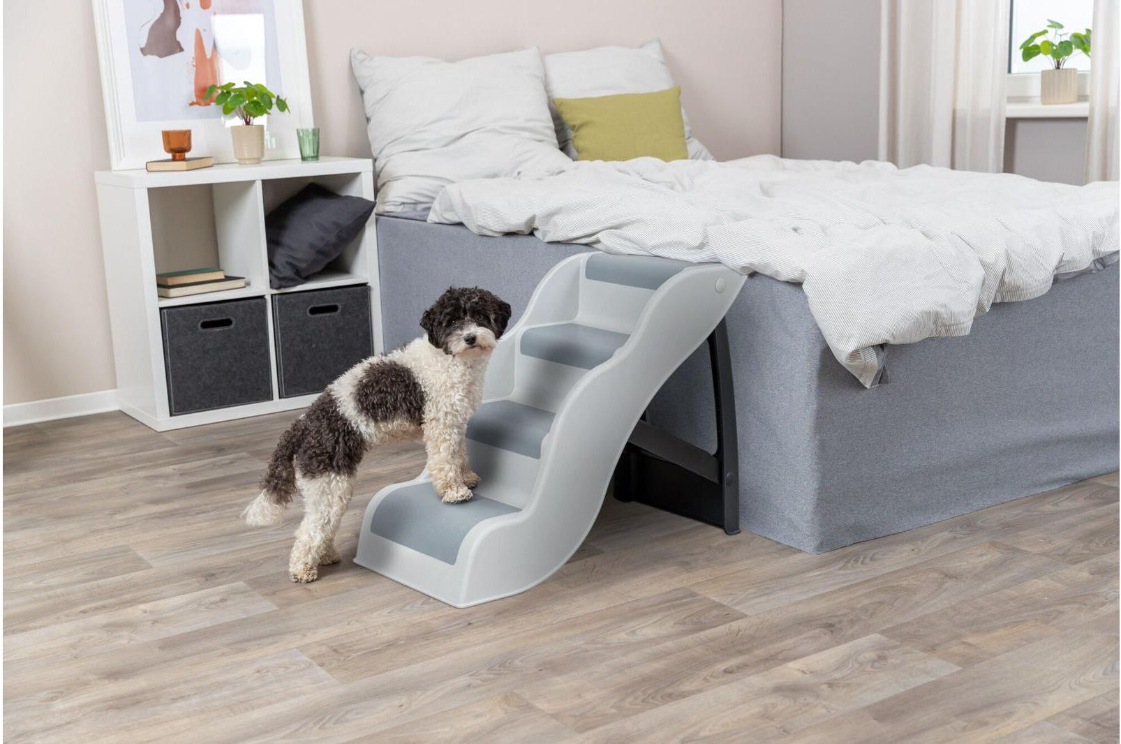 Haustiertreppe TRIXIE "Treppe für Hunde bis zu 90 kg", weiss (hellgrau), B:38,5cm H:60cm L:79cm, Kunststoff, Rampen, Haustiertreppe hellgrau B/H/L: 38,5cm x 60cm x 79cm