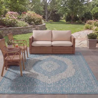 SAFAVIEH Courtyard Hedy Medallion Indoor/ Outdoor Waterproof Patio Backyard Rug
