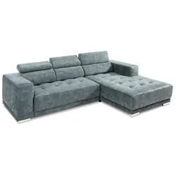 SOMETA Ecksofa Cocoon Samt Stoff Ice Blue