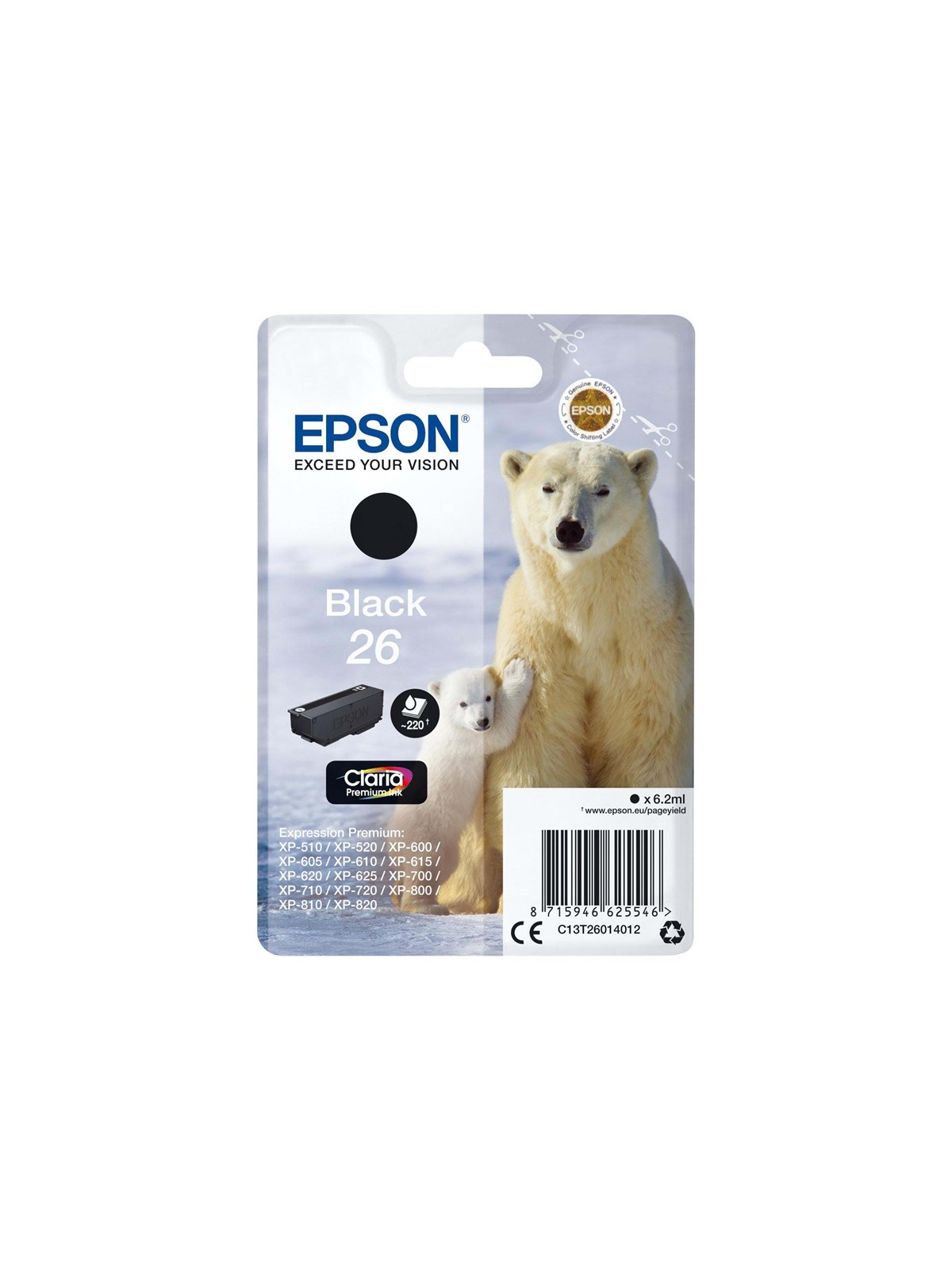 Epson 26 - sort - original - blækpatron