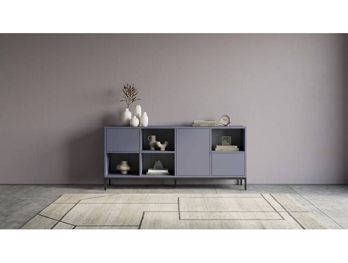 Farbiges Sideboard - Als Kommode o. Highboard mit vielen Optionen MDF Lackiert Perl­brombeer