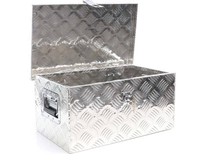 XPOtool Boîte à outils en aluminium 50\,8x30\,5x24cm Caisse de transport argentée d’atelier avec clés