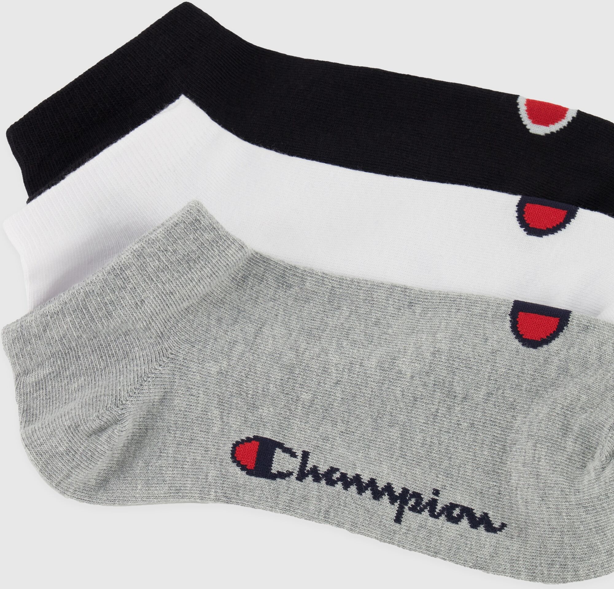Sneakersocken CHAMPION "6pk Sneaker Socks", Herren, Gr. 35-38, grau, Obermaterial: 71% Baumwolle, 23% Polyester, 4% Polyamid, 2% Elasthan, Socken Sneakersocken, für sportliche Aktivitäten, Fitness und Training geeignet, 6er-Pack grau 35-38