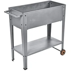 DELUKE Hochbeet LILLE mobil Silbergrau Stahl Metall-Hochbeet für Garten Balkon-Beet Gemüsebeet Kräuterbeet