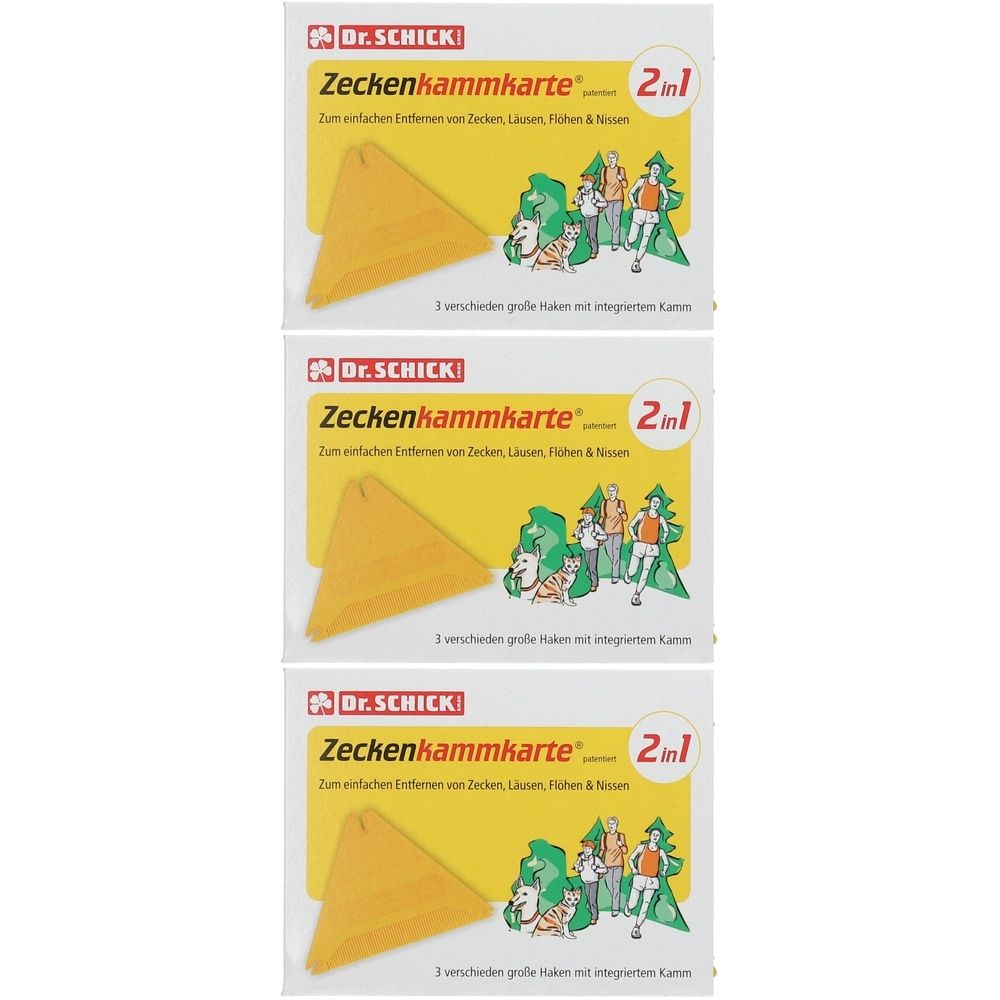 Zeckenkammkarte 3x 3x1 St