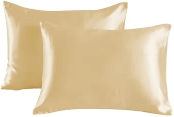 Inspire Picks 2 Piece Satin Silk Pillowcase Set Super Soft Hair And Beauty Pillow Cases Standard Size champagne 20 36 In