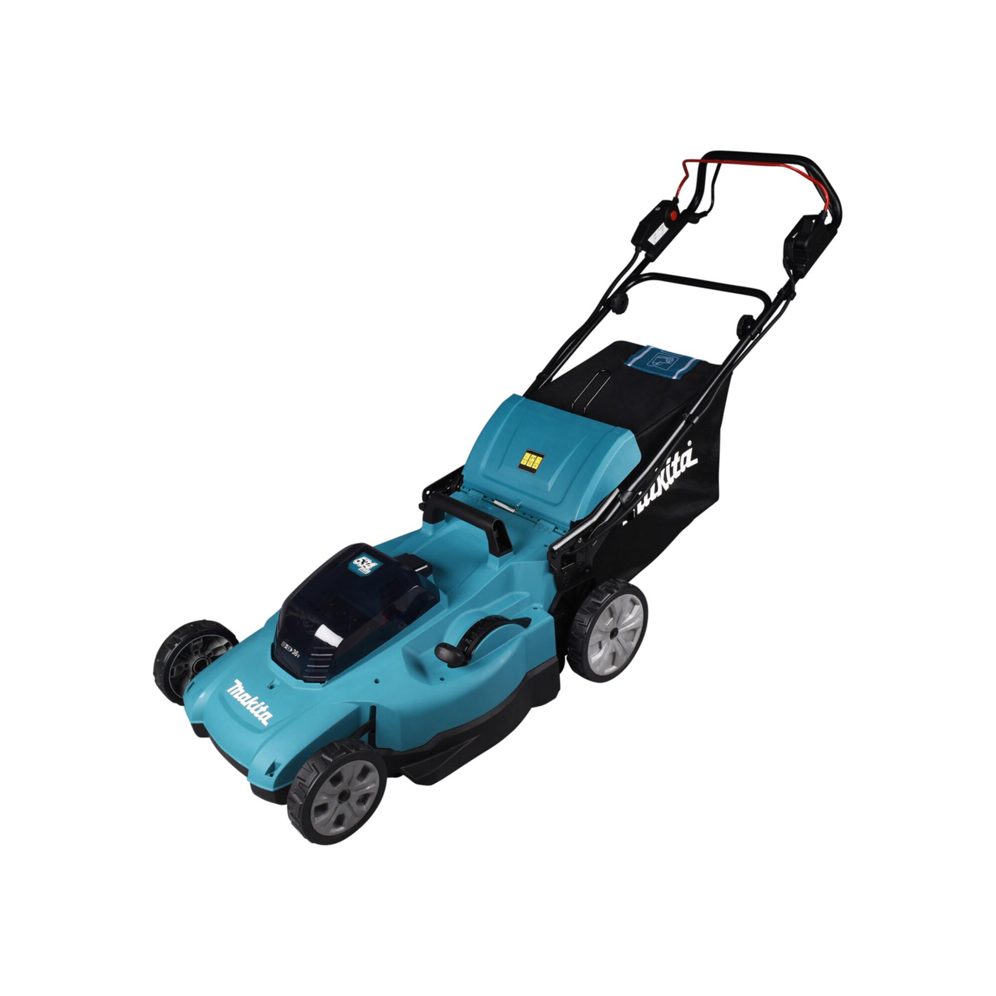 Makita Akku-Rasenmäher 2x18V / 5,0 Ah, 2 Akkus + Ladegerät (DLM539PT2)