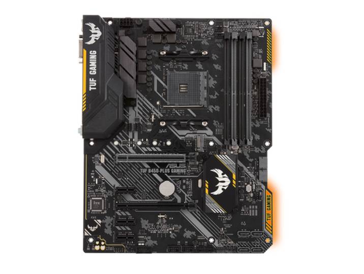 Carte mère ASUS TUF B450-PLUS pour jeux, compatible avec les processeurs Ryzen 5 5600, 5600G, R7 5700X3D, 5800X3D, 4xDDR4, HDMI, M.2, ATX, AM4.