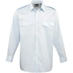 Premier Workwear Herren Piloten Hemd langarm PR210 light blue 39,5 (15H)