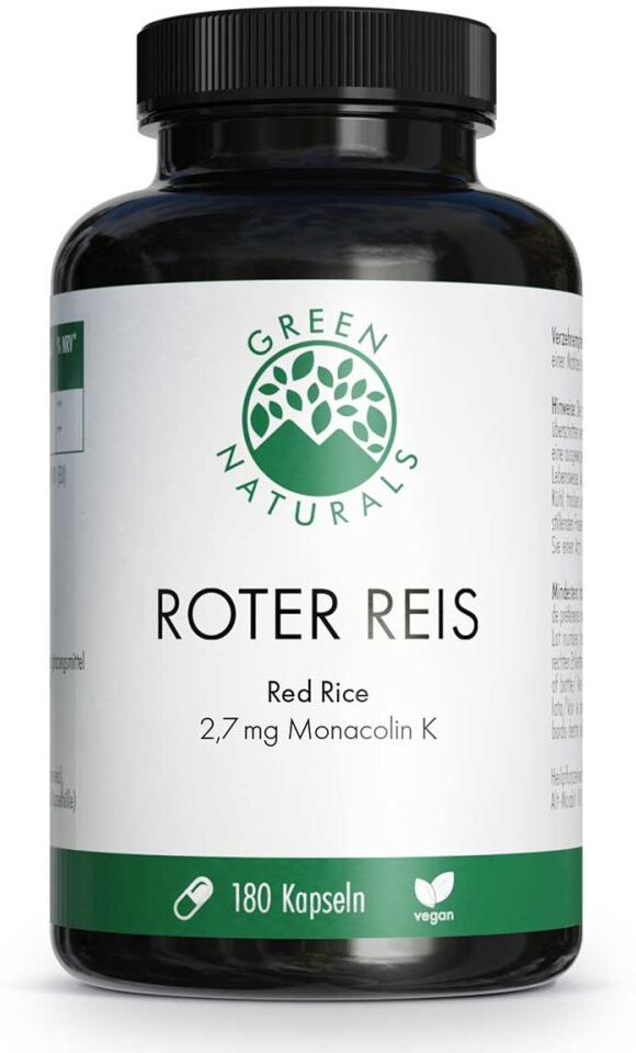 GREEN NATURALS Roter Reis Monacolin K Kapseln vegan 180stk