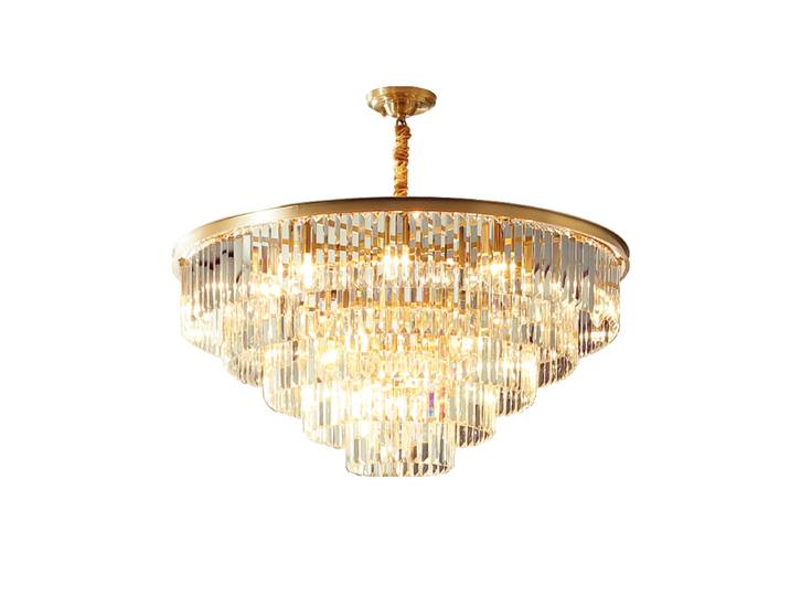 Lustre LED rond en cristal doré moderne de luxe, luminaires suspendus pour hall d'entrée