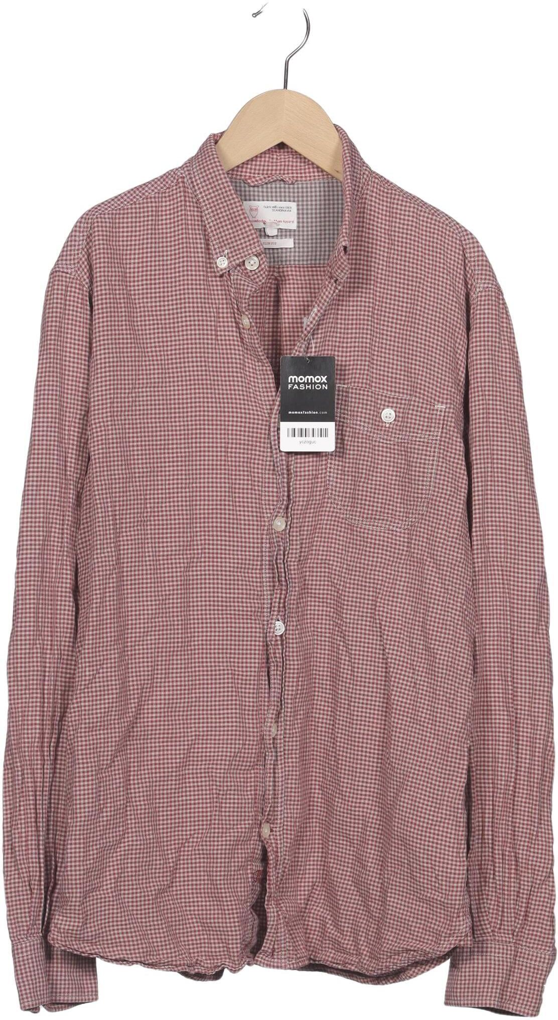 Knowledge Cotton Apparel Herren Hemd, Rot, Gr. L, Baumwolle - Second Hand
