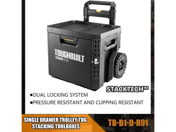 Boîte à outils TOUGHBUILT à tiroirs superposés, grande capacité, modèle Tugboat TB-B1-D-R91