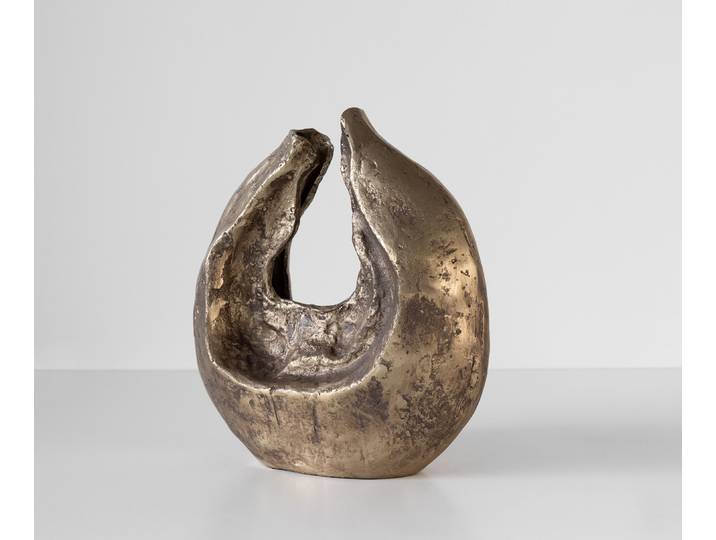 Skulptur Nexora B40 x T17 x H42 cm Aluminium Oro Antico Handgemacht, Wohnaccessoires