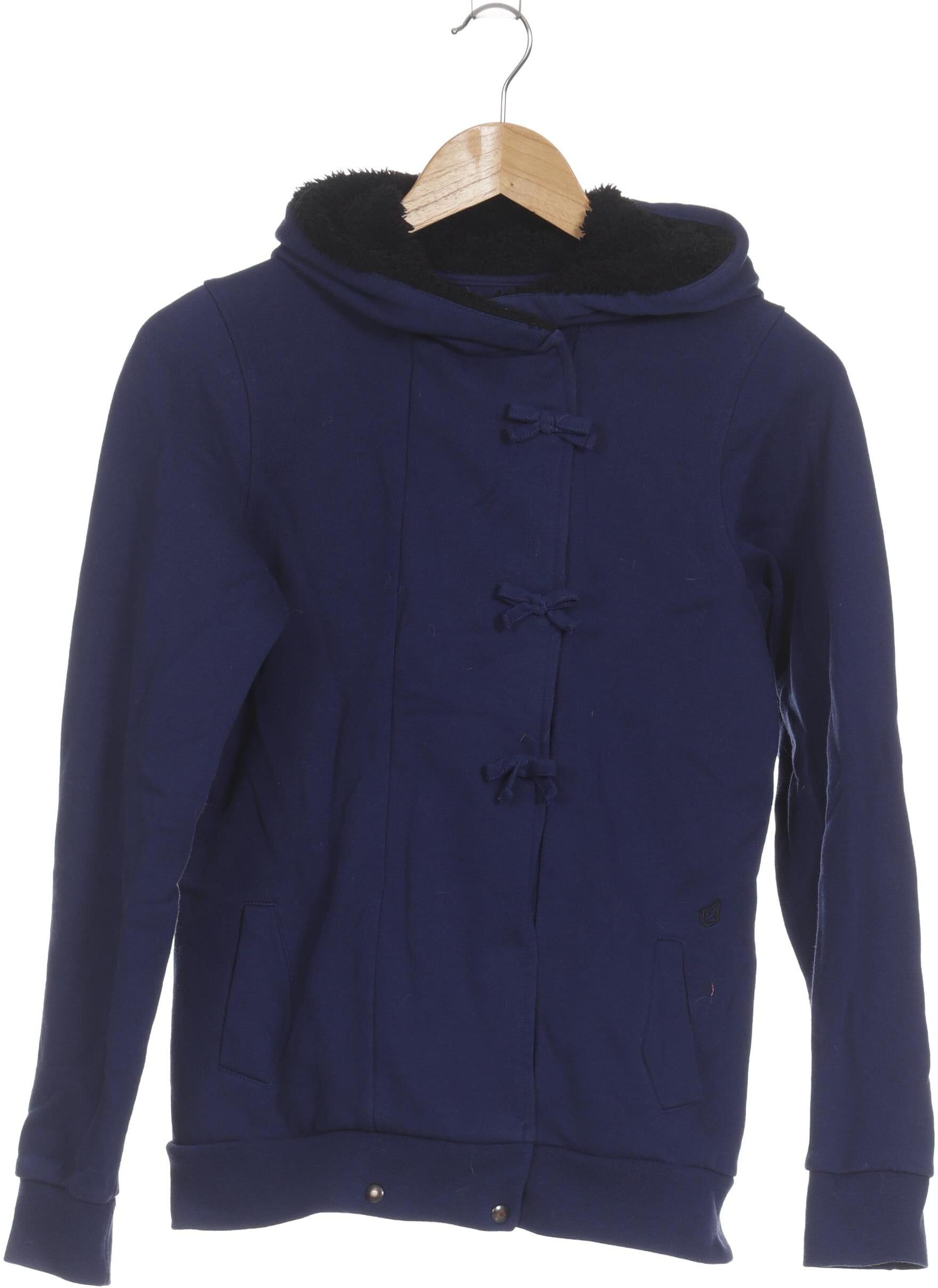 Volcom Damen Kapuzenpullover, Blau, Gr. M, Baumwolle / Synthetik - Second Hand