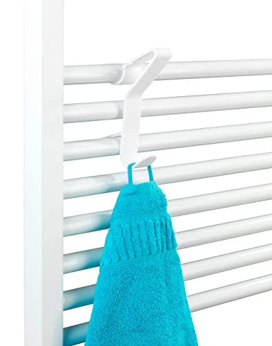 Wenko Universele Flexi Handdoekhaak voor handdoekradiator, Wit, B/D/H: 2,5 x 8,5 x 13,5 cm