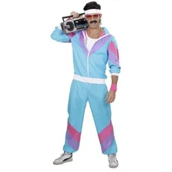 Widmann 9888T 80er Jahre Trainingsanzug, blau-lila-rosa, Größe XL