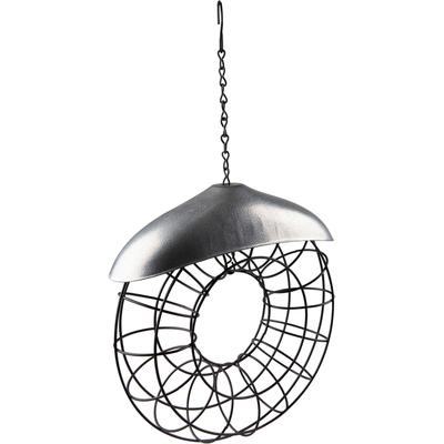 Vogelhaus WINDHAGER "Meisenknödelhalter Friends, Futterspender aus robustem Metall", silber (schwarz), B:23cm H:23,5cm T:8,2cm, Metall, Tierhäuser, Vogelfutterhalter inkl. Aufhängung, Füllvolumen 8-10 Meisenknödel