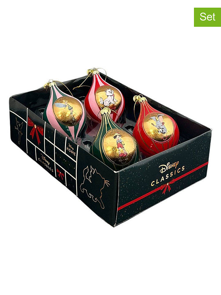 Christmas Inspirations 4er-Set: Christbaumkugeln "Classics" in Bunt - Ø 7,5 cm - onesize