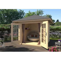 Weka 28 mm Gartenhaus 177 4-Eck ohne Dachaufsatz 238 x 238 cm - 50 % Rabatt auf Dacheindeckung