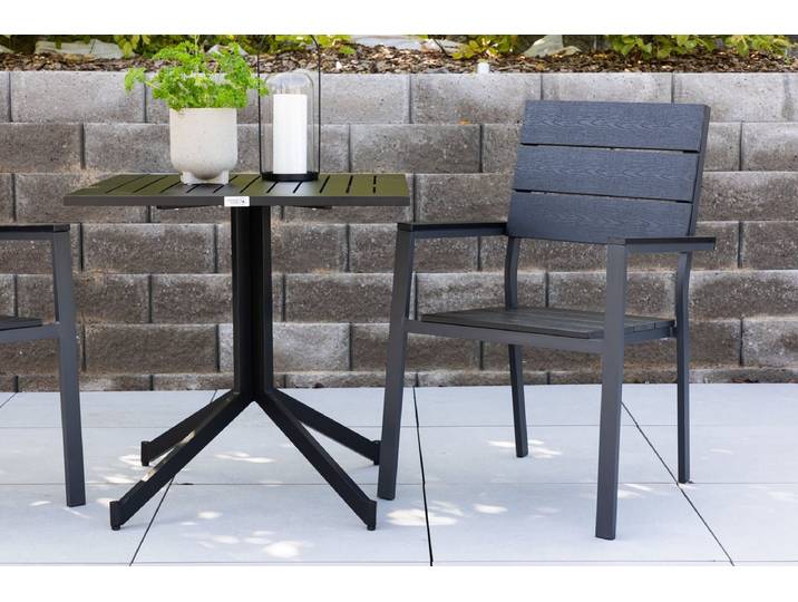2er Set - Gartenstuhl Leonie aus Aluminium - Schwarz - Luxusbetten24