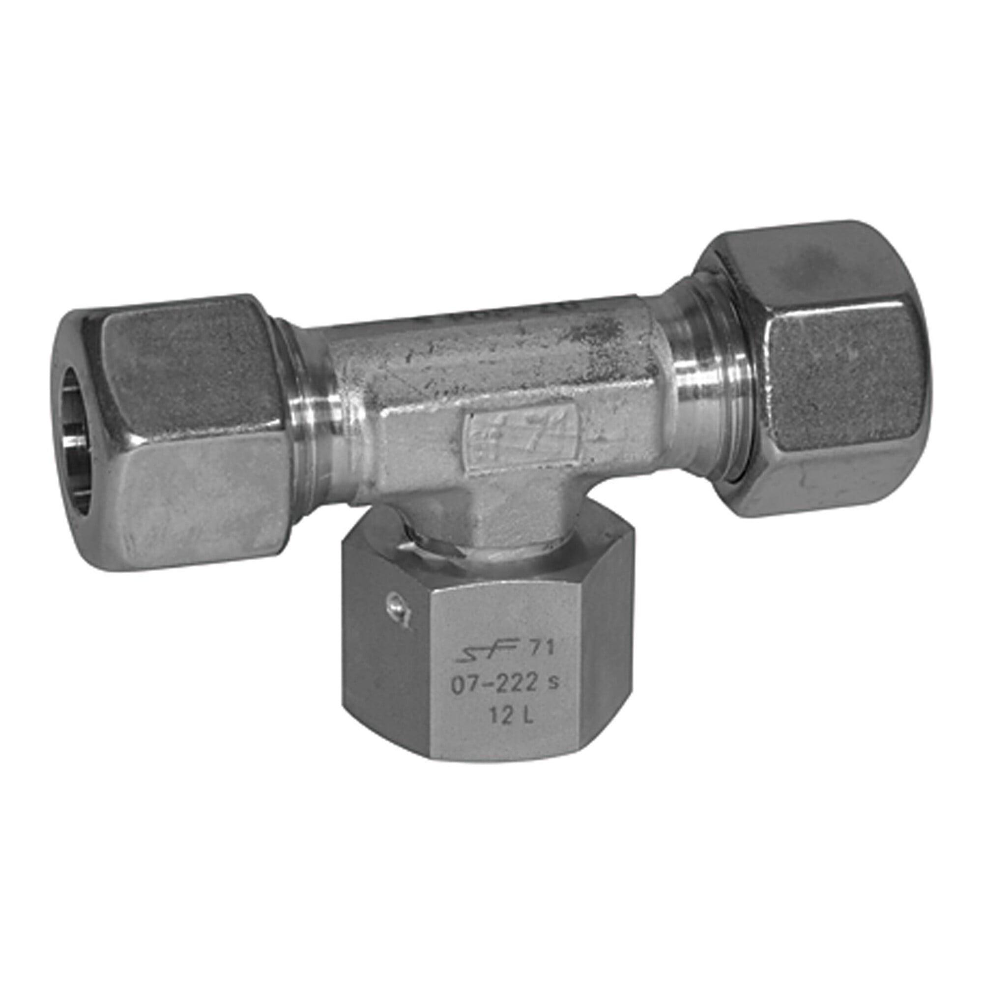 Riegler Einstellbare T-Verschraubung, Dichtkegel, M12x1,5 i., ES 1.4571 (ES 541)