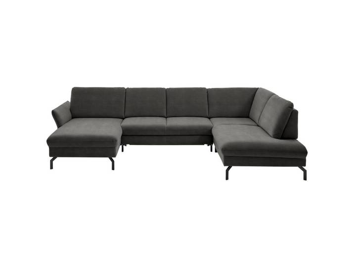Beldomo System Wohnlandschaft, Grau, Metall, 5-Sitzer, U-Form, 335x220 cm, Goldenes M, Stoffauswahl, Sitzqualitäten, seitenverkehrt erhältlich, individuell planbar, Wohnzimmer, Sofas & Couches, Wohnlandschaften, Wohnlandschaft U-Form