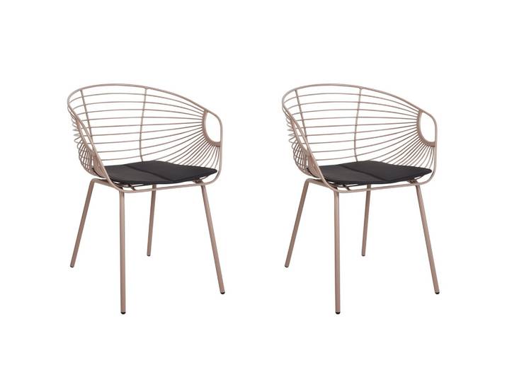 STUHL 2er-Set Metall Beige Hoback