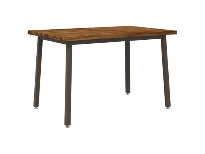 HAQWRDQSG Esstisch Massivholz Akazie 120x80x75cm Live Edge Küchentisch Rechteckiger Holztisch mit echter Baumkante und Stahlbeinen für Stabilität im Esszimmer oder Wohnzimmer.