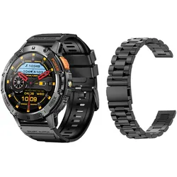 Neuer Smartwatch GlacierX Lunar Black + Stahlarmband GX-LC65 BS